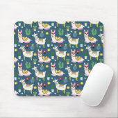 Lamas im Sonnenbrille-Muster Mousepad (Mit Mouse)