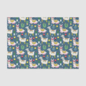 Lamas im Sonnenbrille-Muster Seidenpapier (Vorderseite)