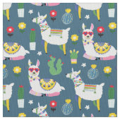 Lamas im Sonnenbrille-Muster Stoff (Nahaufnahme)