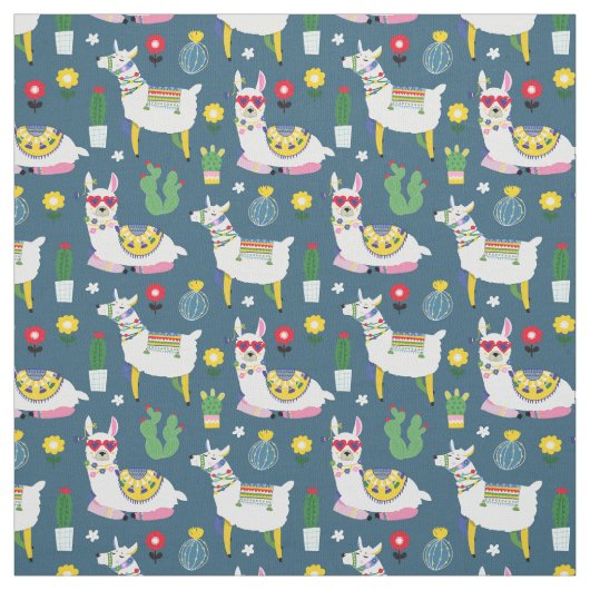 Lamas im Sonnenbrille-Muster Stoff (Muster)