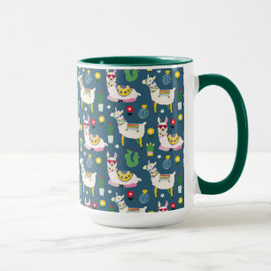 Lamas im Sonnenbrille-Muster Tasse