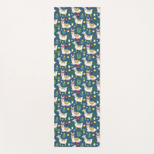 Lamas im Sonnenbrille-Muster Yogamatte (Vorderseite)