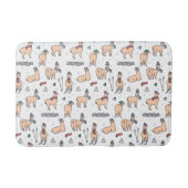 Lamas in Hut-u. Schal-Ski fahrendem Muster Badematte (Vorderseite)