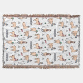 Lamas in Hut-u. Schal-Ski fahrendem Muster Decke (Vorderseite)