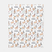 Lamas in Hut-u. Schal-Ski fahrendem Muster Fleecedecke (Vorderseite)