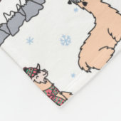 Lamas in Hut-u. Schal-Ski fahrendem Muster Fleecedecke (Ecke)