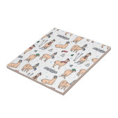 Lamas in Hut-u. Schal-Ski fahrendem Muster Fliese (Seite)