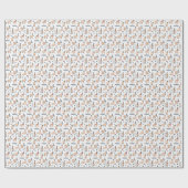 Lamas in Hut-u. Schal-Ski fahrendem Muster Geschenkpapier (Flach)