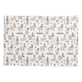 Lamas in Hut-u. Schal-Ski fahrendem Muster Kissenbezug (Rückseite-Links)