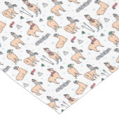 Lamas in Hut-u. Schal-Ski fahrendem Muster Kurzer Tischläufer (Ecke)