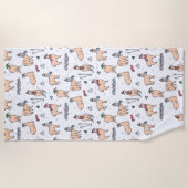 Lamas in Hut-u. Schal-Ski fahrendem Muster Strandtuch (Vorderseite)