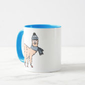 Lamas in Hut-u. Schal-Ski fahrendem Muster Tasse (Vorderseite Links)