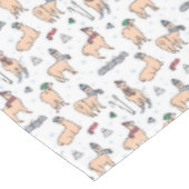 Lamas in Hut-u. Schal-Ski fahrendem Muster Tischdecke (Schrägansicht)