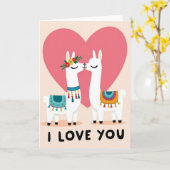 Lamas Liebst Du Karte (Gelbe Blume)