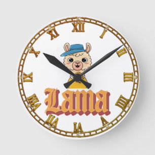 Lamas Schönheit im Detail Runde Wanduhr