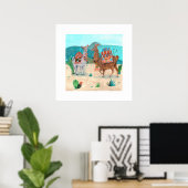 Lamas Tiere Landschaft Poster (Heimbüro)