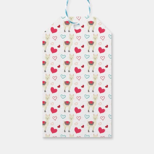 Lamas Valentinstag Geschenkanhänger (Rückseite)