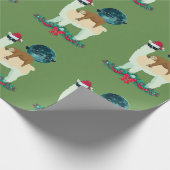 Lamasloth-Weihnachtssankt Sleigh-Silhouette Geschenkpapier (Ecke)