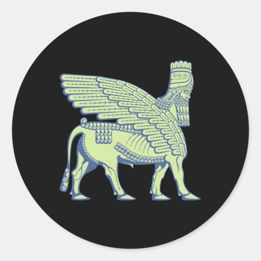 Lamassu Anunnaki Runder Aufkleber (Vorderseite)