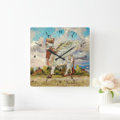 Lamassu Artwork Akrylic Wall Clock Quadratische Wanduhr (Zuhause)