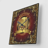 Lamassu Gold Wall Clock Quadratische Wanduhr (Winkel)