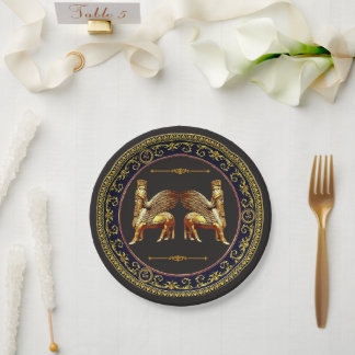 Lamassu-Goldpapierplatte Pappteller