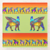 Lamassu in Color Glass Untersetzer (Vorderseite)