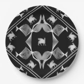 Lamassu-Kunstwerk Pappteller (Vorderseite)
