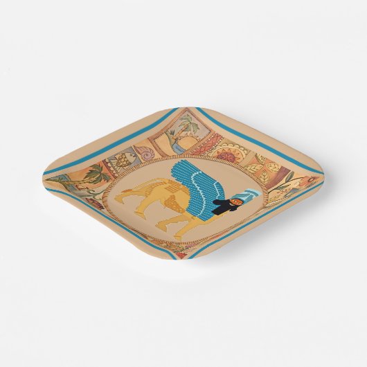 Lamassu-Papierplatte lächelnd Pappteller (Gewinkelt)