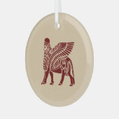 Lamassu Weihnachtsblase Ornament Aus Glas (Vorderseite links)
