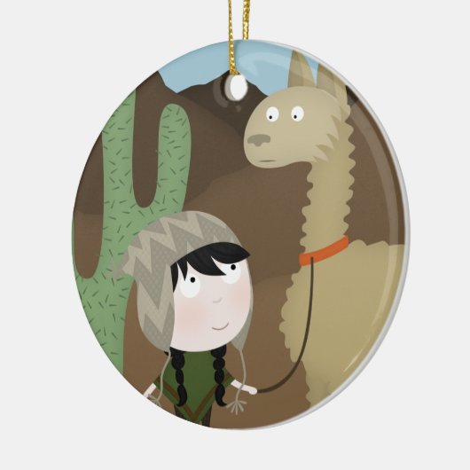 Lamawanderer Keramikornament (Links)