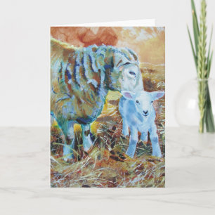 Lamb and sheep painting karte