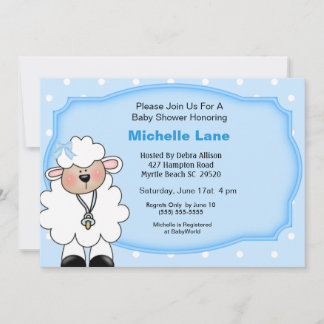 Lamb Baby Boy Shower Einladungen