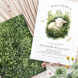 Lamb Baby Duwer Gender neutrale Einladungen