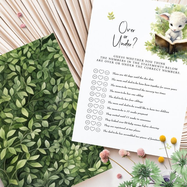 Lamb Baby Shower Spiel über oder unter? (Von Creator hochgeladen)