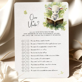 Lamb Baby Shower Spiel über oder unter? Einladung