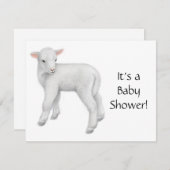 Lamb Babydusche Einladung (Vorne/Hinten)