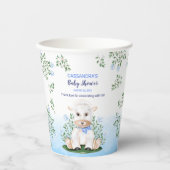 Lamb Blue Floral Baby Dusche Pappbecher (Vorderseite)