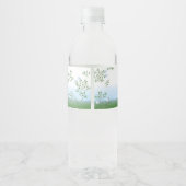 Lamb Blue Floral Baby Dusche Wasserflaschenetikett (Rückseite)