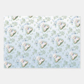 Lamb Blue Floral Baby Duschpapier Geschenkpapier Set (Vorderseite 3)