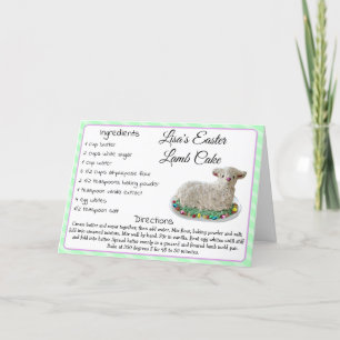 Lamb Cake Rezept Ostern Grußkarte Personalisiert Feiertagskarte