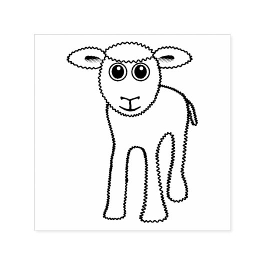 Lamb-Cartoon Permastempel (Design)