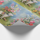 LAMB, DUCK, CHICKEN UND OSTEREIER MIT BLUME GESCHENKPAPIER (Ecke)