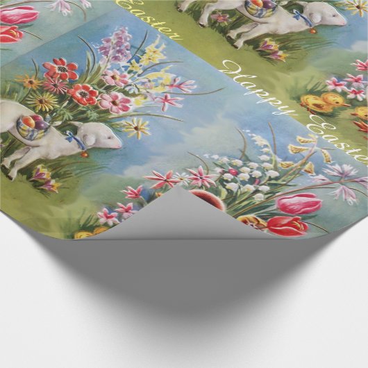 LAMB, DUCK, CHICKEN UND OSTEREIER MIT BLUME GESCHENKPAPIER (Ecke)