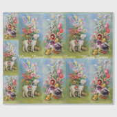 LAMB, DUCK, CHICKEN UND OSTEREIER MIT BLUME GESCHENKPAPIER (Flach)