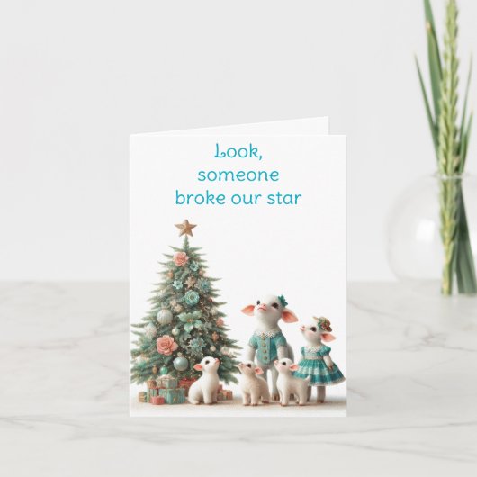 Lamb Family Christmas Card Karte (Vorderseite)