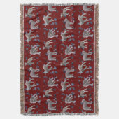 Lamb Frenzy Throw Blanket (Burgund) Decke (Vorderseite Vertikal)