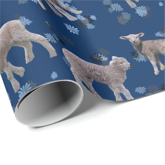 Lamb Frenzy Wrapping Paper (Marine) Geschenkpapier (Rolleneckpunkt)