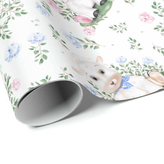 Lamb Gender Reveal Baby Shower Geschenkpapier (Rolleneckpunkt)