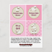 LAMB Girl Baby Dusche Cupcake Topper Sweet Dreams Einladungspostkarte (Vorderseite)